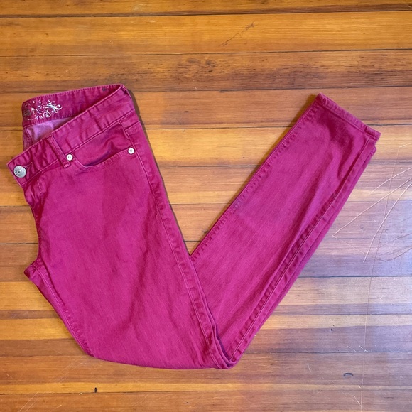 Express Zelda Ultra Low Rise Red Leggings - Picture 2 of 8